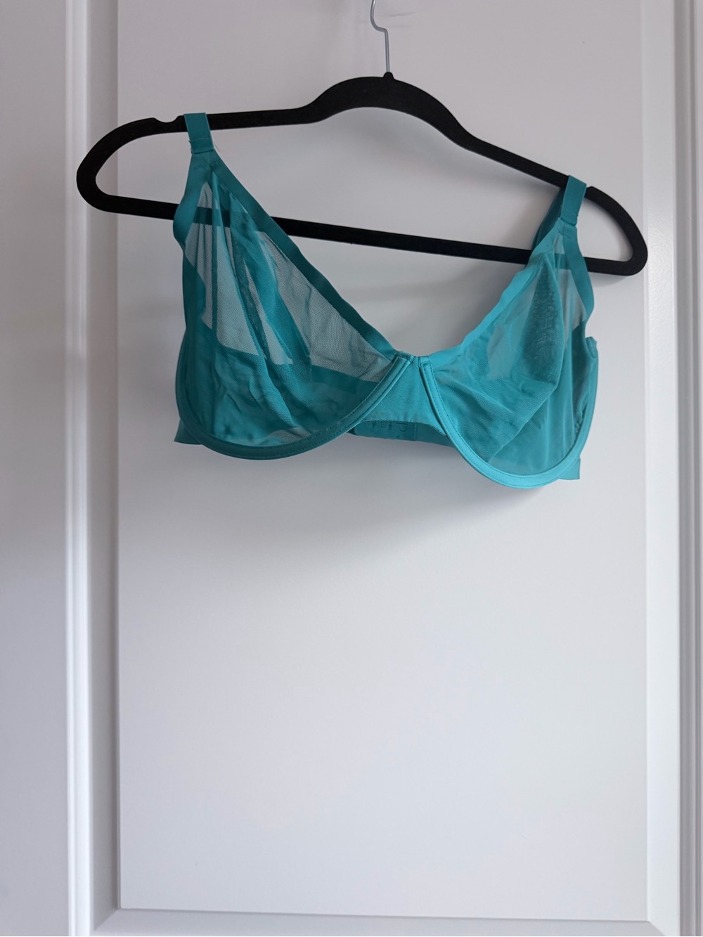 CUUP Plunge Sheer Underwire Bra in Teal